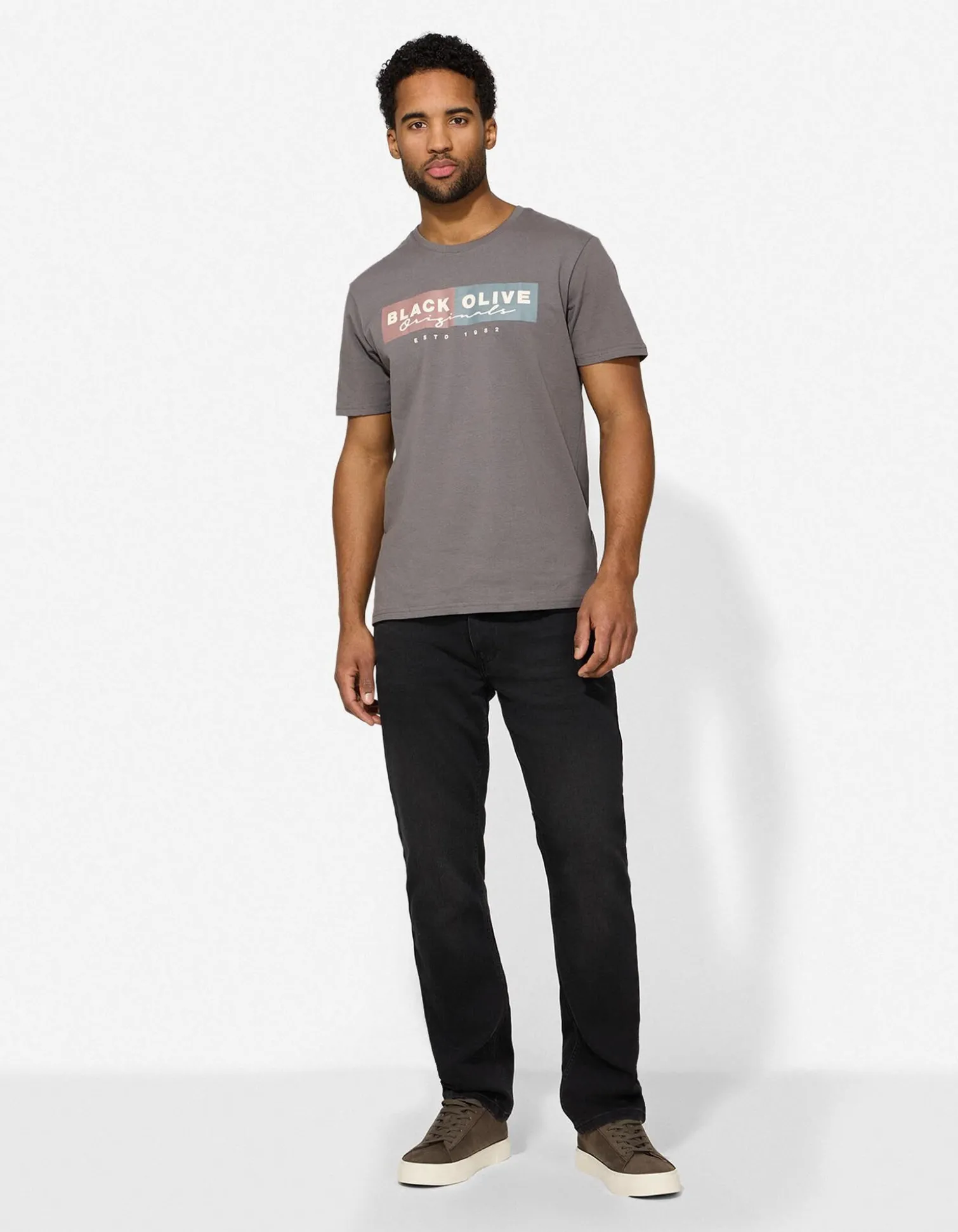 T-Shirt - Print - dunkelgrau