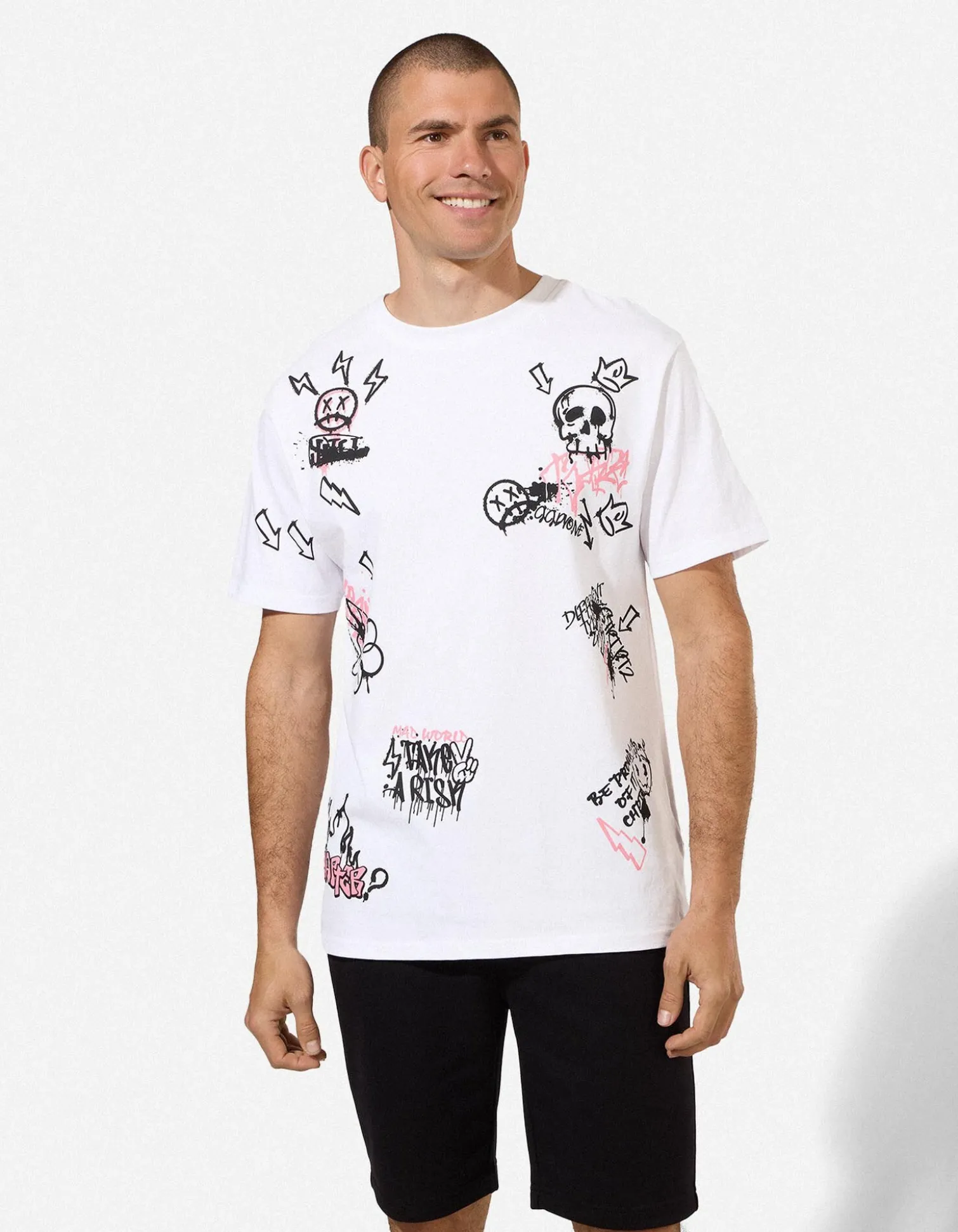 T-Shirt - Print - weiß