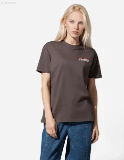 T-Shirt - Rückenprint - dunkelgrau
