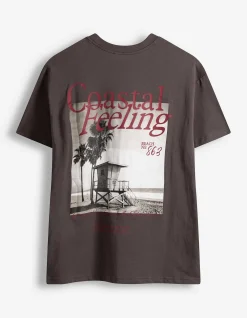 T-Shirt - Rückenprint - dunkelgrau