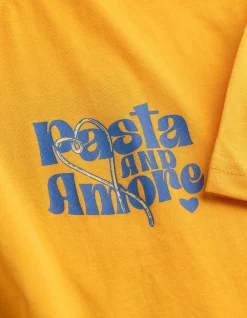 T-Shirt - Rückenprint - gelb