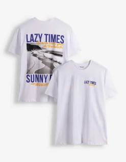 T-Shirt - Rückenprint - weiß