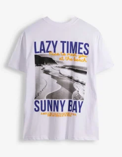 T-Shirt - Rückenprint - weiß