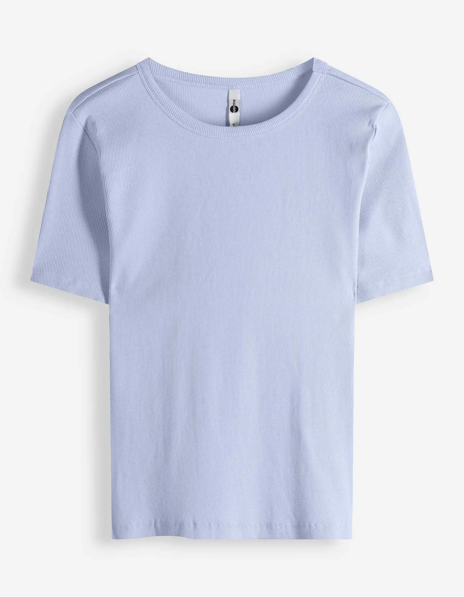 T-Shirt - Rippenstruktur - hellblau