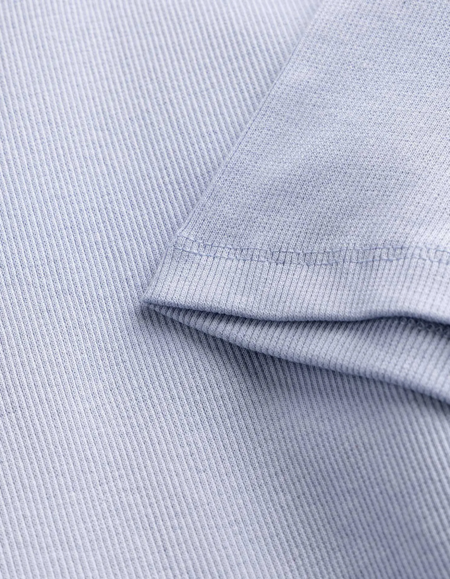 T-Shirt - Rippenstruktur - hellblau
