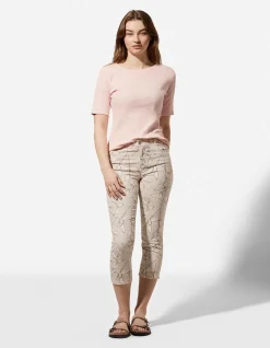 T-Shirt - Rippenstruktur - rosa