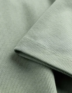 T-Shirt - Rippenstruktur - türkis