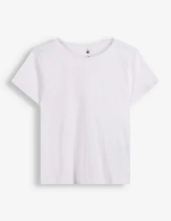 T-Shirt - Rippenstruktur - weiß