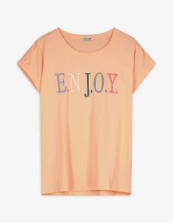 T-Shirt - Stickerei - orange