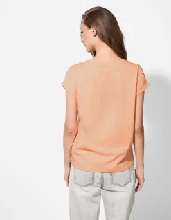 T-Shirt - Stickerei - orange