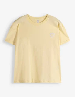 T-Shirt - Stickereien - hellgelb