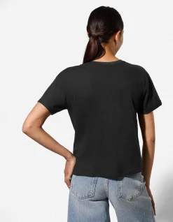 T-Shirt - Stickereien - schwarz
