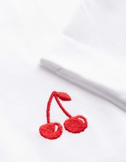 T-Shirt - Stickereien - weiß