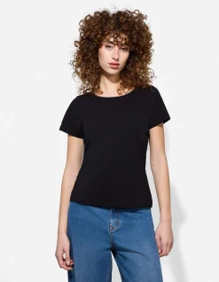 T-Shirt - Stretchanteil - schwarz