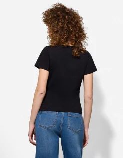 T-Shirt - Stretchanteil - schwarz