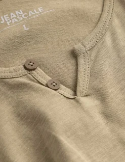 T-Shirt - T-Shirt-Ausschnitt - beige