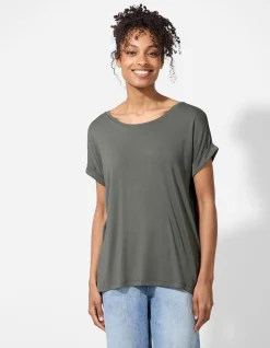 T-Shirt - Viskose-Mix - grün