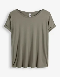 T-Shirt - Viskose-Mix - grün