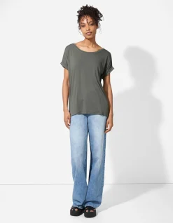 T-Shirt - Viskose-Mix - grün