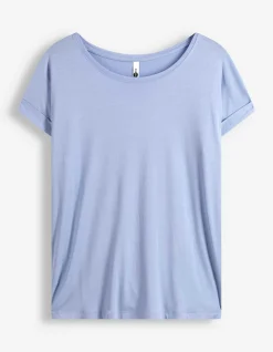 T-Shirt - Viskose-Mix - hellblau