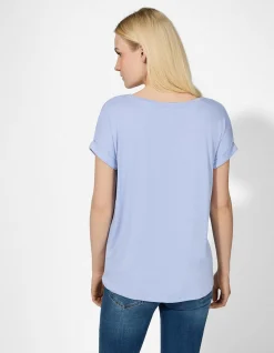 T-Shirt - Viskose-Mix - hellblau