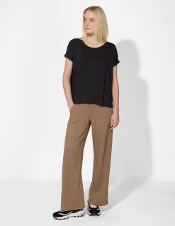 T-Shirt - Viskose-Mix - schwarz