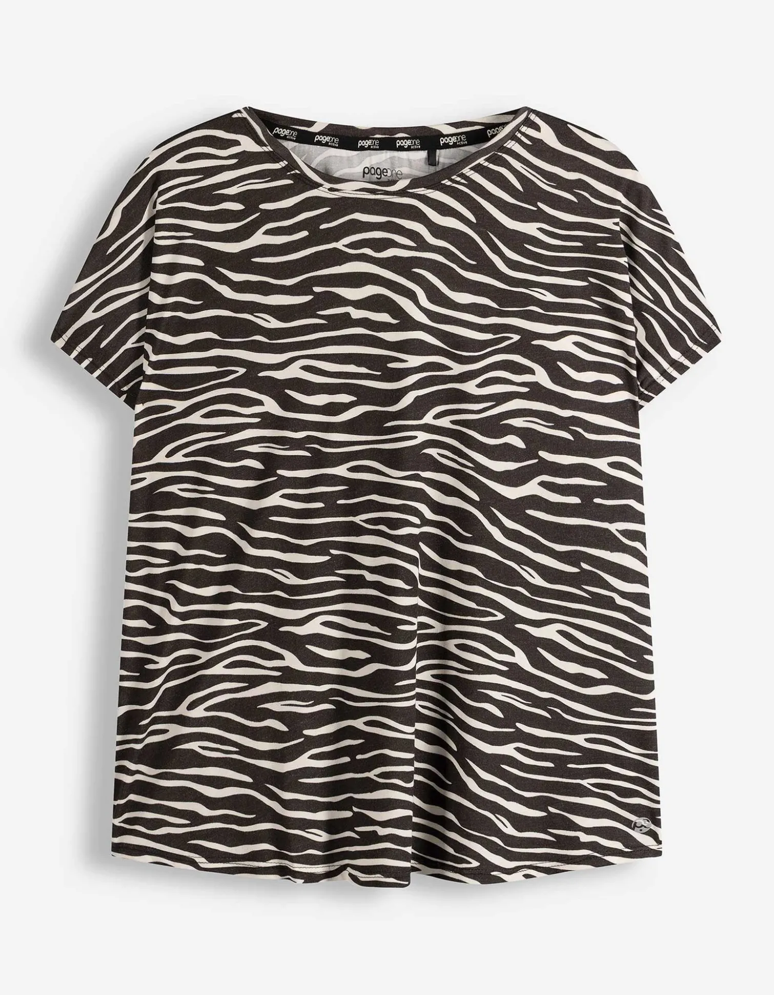 T-Shirt - Zebramuster - schwarz