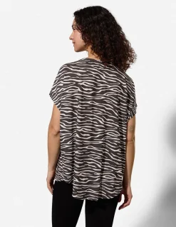 T-Shirt - Zebramuster - schwarz