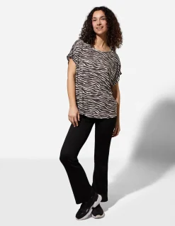 T-Shirt - Zebramuster - schwarz