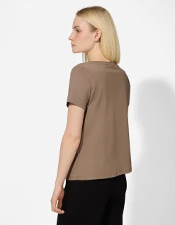 T-Shirt - Ziersteine - braun