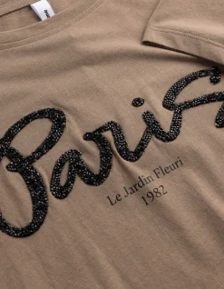 T-Shirt - Ziersteine - braun