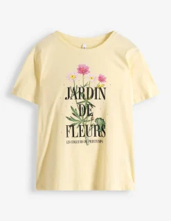 T-Shirt - Ziersteine - hellgelb