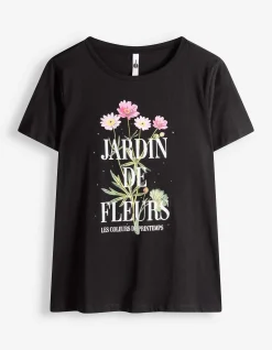 T-Shirt - Ziersteine - schwarz