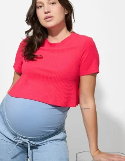 Umstandsshirt - Kurze Ärmel - pink