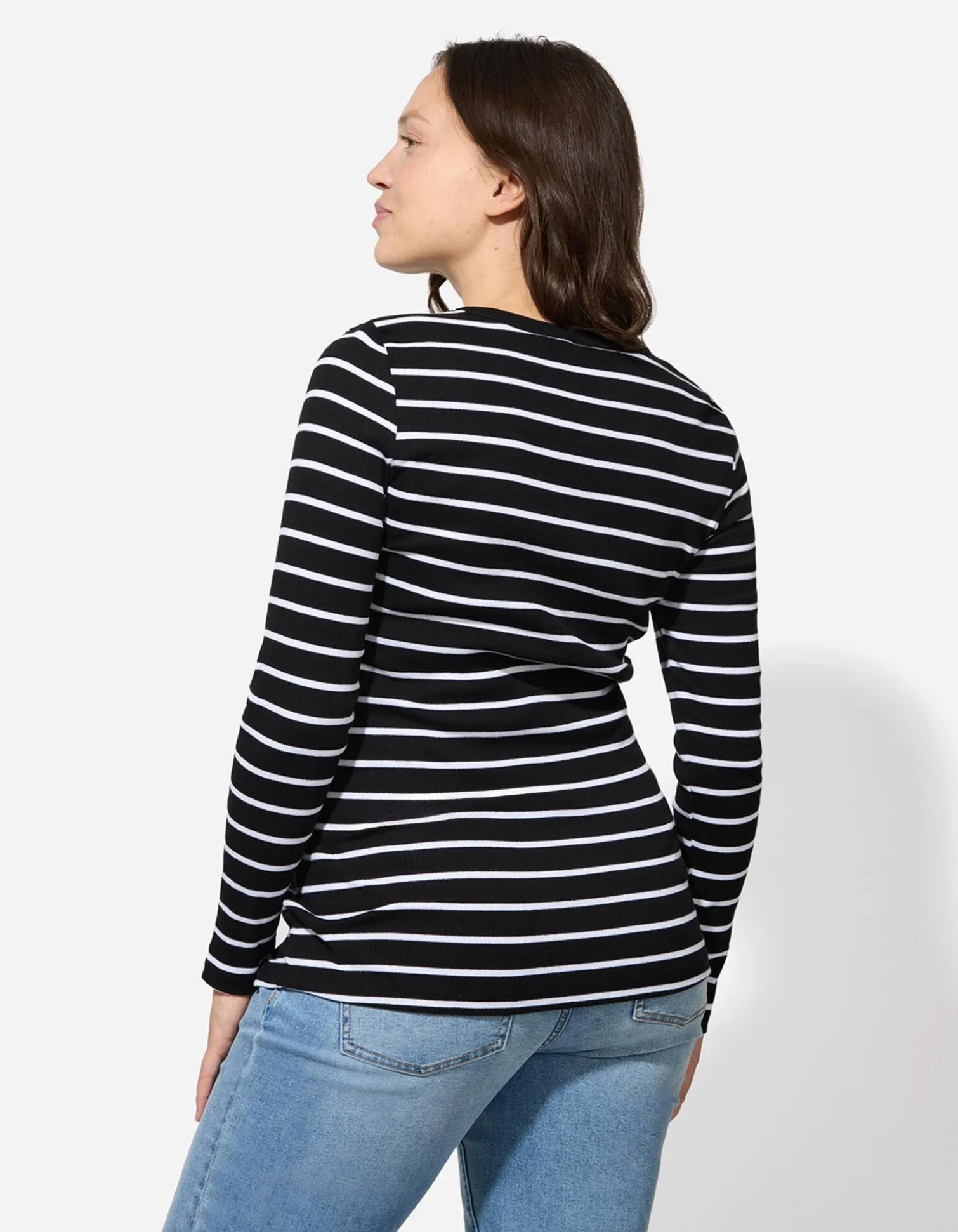 Umstandsshirt - Streifen - schwarz