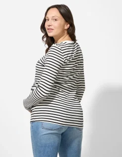 Umstandsshirt - Streifen - schwarz